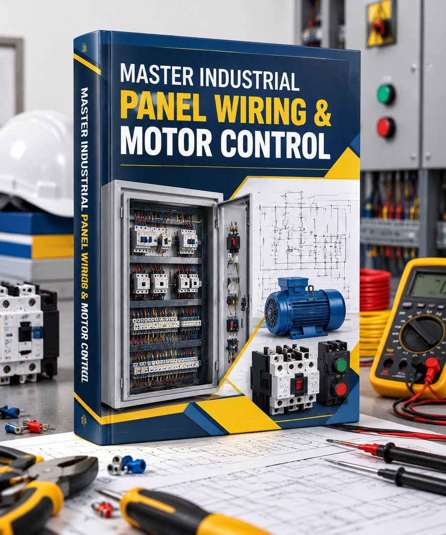 Cover of the Master Industrial Panel Wiring and Motor Control practical guide